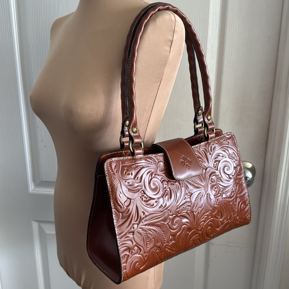 Patricia Nash Burnish Tooled Leather Rienzo Shoulder Handbag Florence - Picture 14 of 14